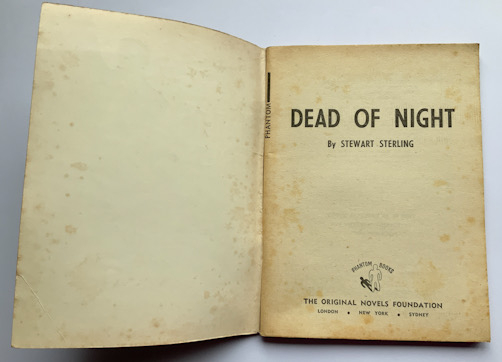 DEAD OF NIGHT Australian pulp fiction book Stewart Sterling 1957
